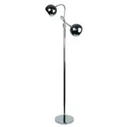 Oriel Lighting BOBO Twin Flexible Neck Retro Style Floor Lamp in Chrome Finish