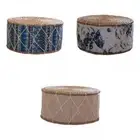 3x Round Straw Futon Pouf Floor Cushion Meditation Cushion Pad Tatami Stool