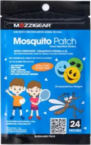Mozzigear Mosquito Small Patch Sticker 24 Pack - Natural, Non-Toxic and Deet ...