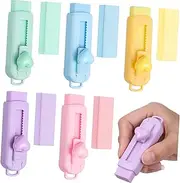 STOBOK Standard Pencil Erasers Retractable Mechanism 5pcs Set Erasers for Students Test Exam Classroom Supplies Sturdy Hard Cover Multiple Colors