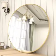 24 Inch round Mirror, Metal Frame Circle Mirror, Wall Mounted for Entryway, Bath