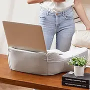 cooloo8 Lap Desk, Laptop Lap Desk Lap Desk with Cushion, Laptop Pillow for Lap, Portlands Portable Desk Pad, Gaming Pillow Work Pillow for Bed, Couch, Car(Ash Gray)