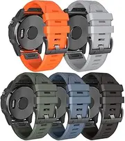 ANCOOL Compatible with Fenix 6/Fenix 7/Fenix 6 Pro/Fenix 7 Pro Bands Soft Silicone Easy Fit 22mm Watch Bands Replacement for Fenix 5/Fenix 5 Plus/Forerunner 935/945 Smartwatches