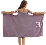 zolyet Bath to for Women 1 Piece Set,100% Cotton Bathroom Towel Set,Spring Summer Bath Towel, Can Adult Sling Bath Skirt,Soft Coral Fleece Bath Towel Purple 80x135cm