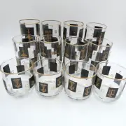 Libbey Apothecary Pharmacy Rx Black Gold Trim Glasses Set of 24 in 3 Sizes NEW