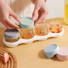 4Pcs with Base Yogurt Containers Portable Oat Glass Cup New Food Packing Boxs