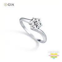 在飛比找Yahoo奇摩購物中心優惠-彩糖鑽工坊 GIA 鑽石 1克拉 E成色 18K 六爪鑽戒 