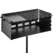 Outdoor Park Style Grill 24 x 16 Inch Park Style Charcoal Grill Carbon Steel Park Style BBQ Grill Height 50-in Adjustable Charcoal Grill with Stainless Steel Grate Outdoor Park
