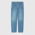 size 50 L - Gucci Washed Jeans Organic Denim Pant with Patch Blue
