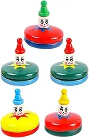5Pcs Cartoon Gyro Interactive Manual Gyroscope for Indoor and Outdoor Play Fun Decompression Activity