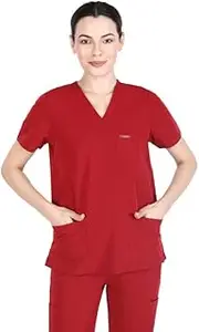 [Organix - Sustainable Health supplies] Organix Medical Scrub Tops for Men & Women, V-Neck, 7 Pocket, Four-Way Stretch, Anti-Wrinkle Lightweight Medical Scrub Top