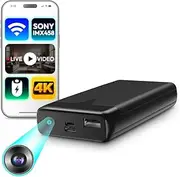 Spy Camera Power Bank – 4K Wirelss Video WiFi Live Streaming, Motion Detection, Rechargeable Battery, Remote Viewing, Wide-Angle Lens, Multi-Device Charging – Discreet Surveillance Recorder