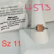 NIB Ring Bomb Party Sz11 RBP5504 She's Magical LC Peach Topaz W/ Genuine Quartz