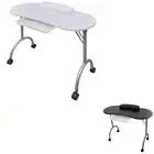 Black/White Manicure Table Nail Desk Folding Portable Station Hand Cushion Bag v