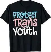[X.Style] Protect Trans Youth Transgender Heart LGBT Pride 2023 ds1006 T-Shirt (2XL) Black