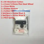Zippo Lighter Repair Set Rivet Flint Grinding Wheel Spring And Rubber O N Gasket