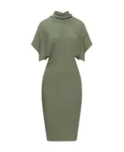 draped cowl-neck dress IT46 Green