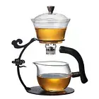 Elegant Kungfu Glass Tea Set Heat Resistant Glass Teapot for Tea Fans Gifts