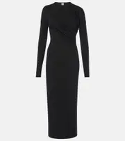 [Toteme] Toteme Asymmetric jersey midi dress AU 8 black
