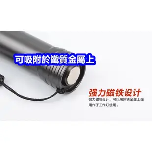 【全配】 CREE XPE Q5 LED 強光手電筒 伸縮變焦強力磁鐵  強力磁鐵 迷你型 工作燈 【5A7A套】