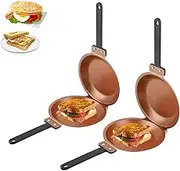 Flipmaster Pancake Pan, Flipmaster Pan, Pancake Maker Pan, Flipmaster Double-Sided Non-Stick Pancake Maker, Double Sided Egg Frying Pan, Folding Breakfast Frying Pan for Breakfast Making (2D)