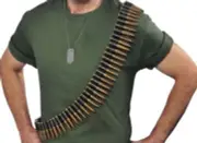 BULLET BELT Bandolier Commando Army Soldier Mexican Bandit Costume Access