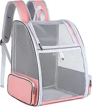 Cat Bag, Dog Bag, Portable Large-Capacity Pet Bag for Going Out, Transparent Shoulder Bag, Universal Dog Bag for All Seasons, Portable Breathable Cat Bag (Color : Pink, Size : No Extension)