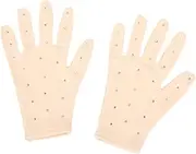 [Perfeclan] Figure Skating Competition Gloves Rhinestone Decoration Dance Gloves for Ice Figure Skating Competition Training Show