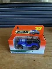1997 MATCHBOX SUPERFAST #52 BLUE JEEP 4X4 NEW IN BOX