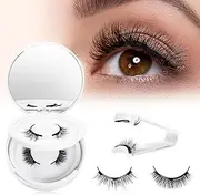 Magnetic Eyelashes，Eyelashes，Magnetic lashes- Natural Look - Reusable False Lashes with Applicator | No Glue or Eyeliner Needed | Soft & Comfortable Wear | Perfect for Glasses Users | Black