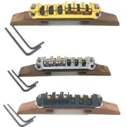 Metal Roller Saddles Tune-O-Matic Bridge Rosewood Base for Archtop Jazz Guitar S