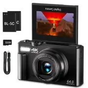 4K Digital Camera for Photography 64MP Vlogging Camera for YouTube with 3" 18...