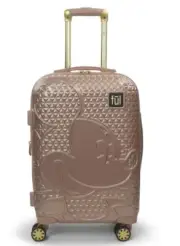 DISNEY Mickey Mouse Textured 21 in ROSE GOLD Hard Sided Rolling Luggage, NEW IOP