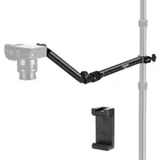 Adjustable Overhead Camera Arm with Phone Clip 28cm 180o&360o Rotation for Desk Stand Led Ring Light Microphone