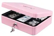 KYODOLED Metal Cash Box with Money Tray and Lock,Money Box with Cash Tray,Cas...