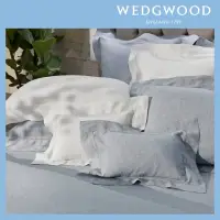 在飛比找momo購物網優惠-【WEDGWOOD】100%亞麻素色被套枕套組-晴空藍(雙人