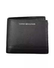 Tommy Hilfiger Mens Leather Bifold Wallet Black
