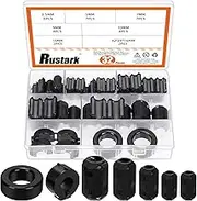Rustark 32Pcs 7 Sizes Black Clip-on Ferrite Ring Core Toroid Core Ferrite Cores Assortment Kit RFI EMI Ferrite Bead Clips Noise Suppressor Filter Cable Clip for 3.5/5/7/9/13/15/42x24x16mm Dia. Cable
