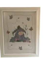 Eeyore Winnie The Pooh Cross Hand Stitched Hanging Picture Framed