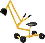 Keezi Kids Ride On Car Digger Bulldozer Sandpit Play Toys Rotate Seat Yellow