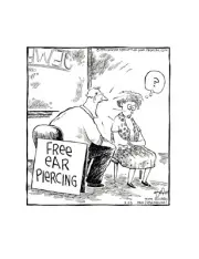 DAVE COVERLY SIGNED ORIGINAL SPEED BUMP PEN+INK DAILY 1998 EAR PIERCING