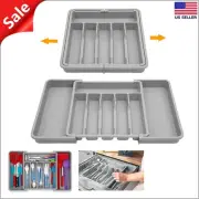 Kitchen drawer organizer expandable tray cutlery storage flatware holder plastic