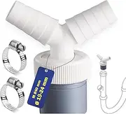 Washing Machine Drain Double Connection, 1/2 Inch Drain Double Connection for Dishwasher Dryer Washing Machine, Y Adapter for Hose with Inlet Connector of 19-24 mm and Outlet DN 40