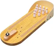 Kisangel Wooden Desktop Bowling Toy Mini Bowling Game Set for Boys and Girls Adults for Bar Living Room Gym
