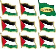 [MIDLE] 6/12/50/100 Pack-American US Palestine Flag Lapel Pins Bulk -1.5” Metal Metal United States Palestinian Pin Badge Brooch Souvenir