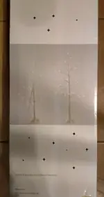 NIB Two Pack- 3 Ft And 4 Ft LED Birch Twig Trees By Merry Moments