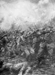 German soldiers under fire from allied guns Flanders WWI Old Photo