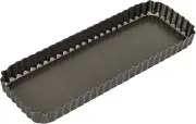 Bakemaster Flan/Quiche Pan Non-Stick Fluted Rectangular, Grey, SHHB86