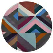 Handmade Modern Circular Rugs-Decotex 6394-Multi-100x100cm