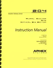 Aphex Systems 204 Aural Exciter and Optical Big Bottom INSTRUCTION MANUAL